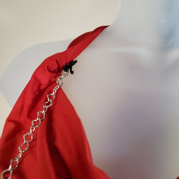 Luv Me More Red Drop Neck Scrunch Halter Top Sleeveless S - Picture 4 of 7